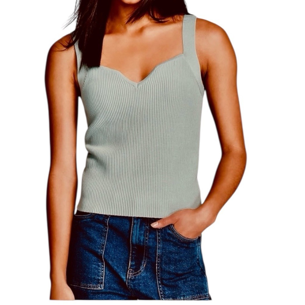 And Now This Ribbed Tank Top for Women, Stretchy Beautiful Green, XS, NWOT